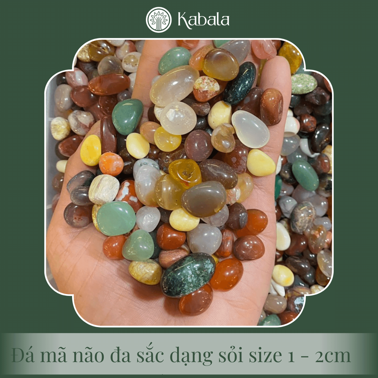 Sỏi Mã Não Đa Sắc Rung Bóng Nhiều Size (kg) - Agate - 1-2cm