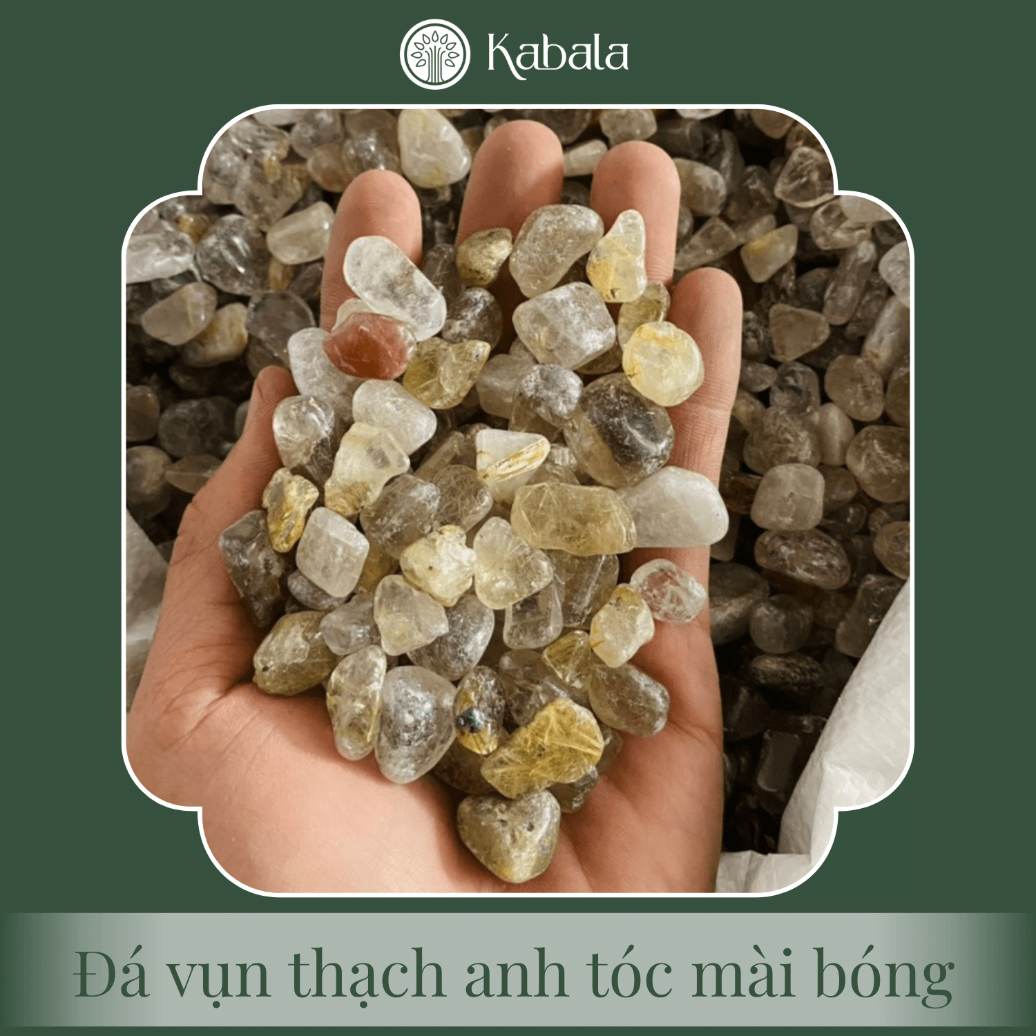 Đá Vụn Thạch Anh Tóc Vàng Mài Bóng (kg)