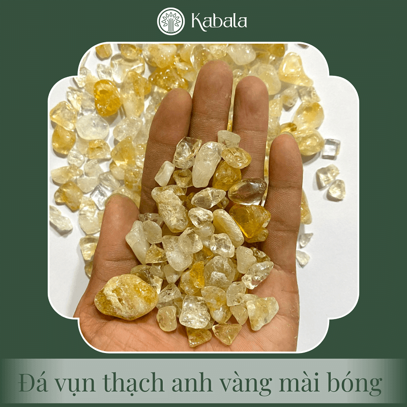 Đá Vụn Thạch Anh Màu Vàng Mài Bóng (kg) - Vàng nguyên bản