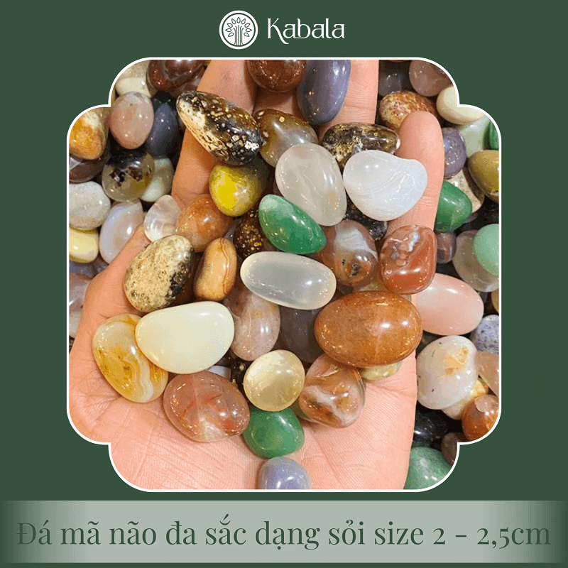Sỏi Mã Não Đa Sắc Rung Bóng Nhiều Size (kg) - Agate - 2-2,5cm