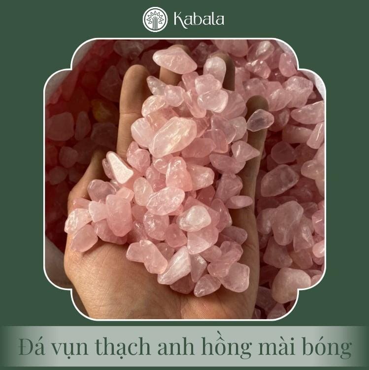 Đá Vụn Thạch Anh Hồng Mài Bóng (kg)