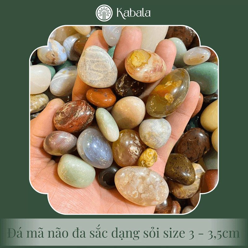 Sỏi Mã Não Đa Sắc Rung Bóng Nhiều Size (kg) - Agate - 3-3,5cm