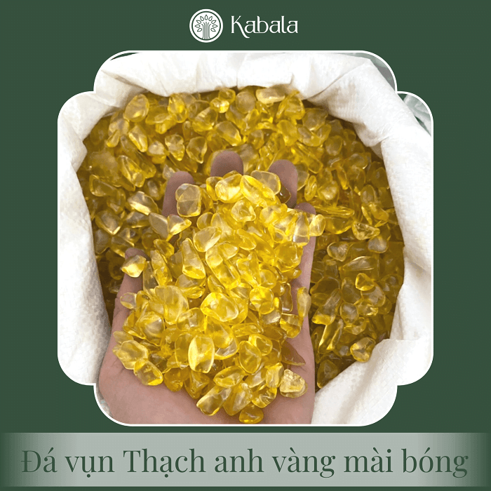 Đá Vụn Thạch Anh Màu Vàng Mài Bóng (kg) - Vàng nhuộm màu